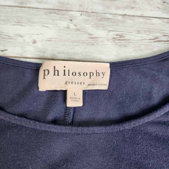 Philosophy High Low Short Sleeve Trapeze Dress Size Large - Picture 4 of 7